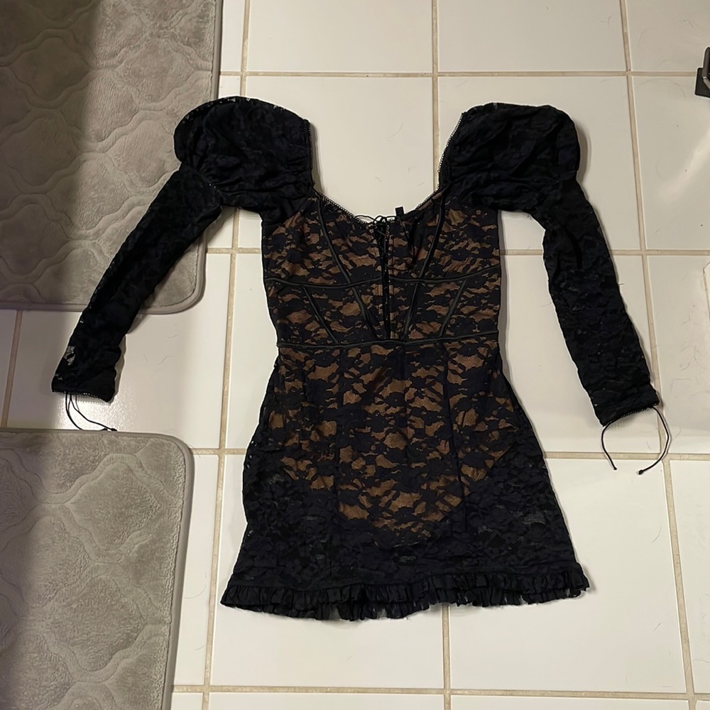 For Love and Lemons black lace dress